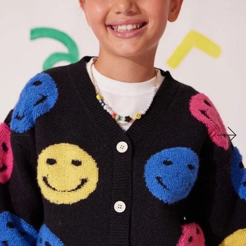 Lola & the Boys Happy emoji Cardigan 8 - Picture 6 of 7